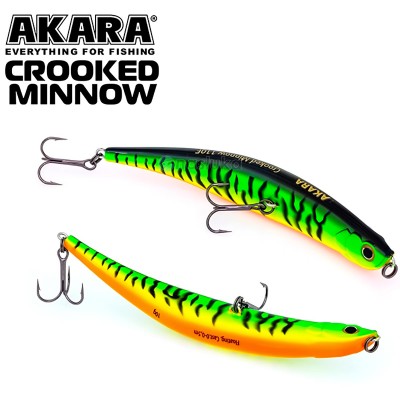 Akara Crooked Minnow, плаващ воблер 90 мм, 7 г, цвят A68