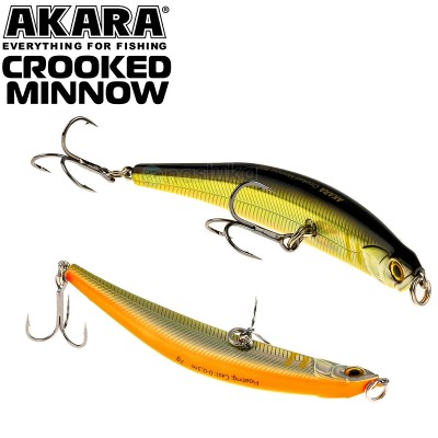 Akara Crooked Minnow, плаващ воблер 90 мм, 7 г, цвят A83