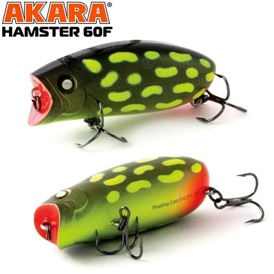 Воблер-Попер Akara Hamster 60F, 10 г, цвят A35