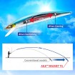 Плаващ морски воблер Duel Aile Magnet TG Minnow Slim F, 120 мм, 17 г, цвят MKBK
