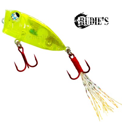 Воблер-попер Rudie's Meba Popper Z 35 мм, 3.5 г, цвят Chart Spot Glow