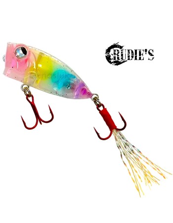 Воблер-попер Rudie's Meba Popper Z 35 мм, 3.5 г, цвят Marble Silver Lame