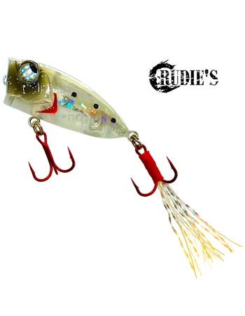 Воблер-попер Rudie's Meba Popper Z 35 мм, 3.5 г, цвят Whitebait Silver Lame