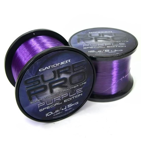 Монофилно шаранджийско влакно Gardner Sure Pro Special Edition, Purple, голям метраж — снимка 2
