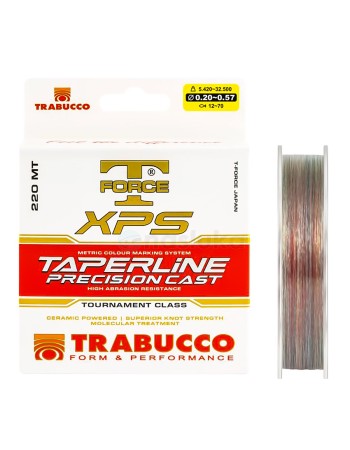 Конусовиден шок лидер Trabucco T-Force XPS Taper Line Precision Cast, 0.26-0.57 мм, 220 м