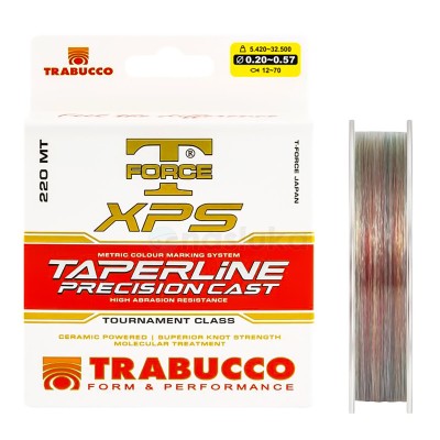Конусовиден шок лидер Trabucco T-Force XPS Taper Line Precision Cast, 0.26-0.57 мм, 220 м