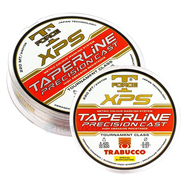 Конусовиден шок лидер Trabucco T-Force XPS Taper Line Precision Cast, 0.26-0.57 мм, 220 м — снимка 2