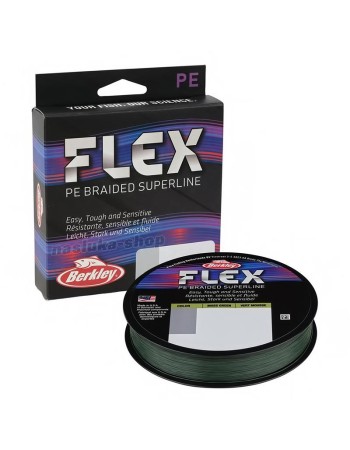 Плетено 4-нишково влакно Berkley Flex PE Braided Superline, 135 м, Moss Green