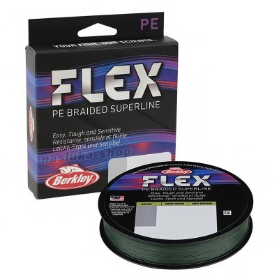 Плетено 4-нишково влакно Berkley Flex PE Braided Superline, 135 м, Moss Green