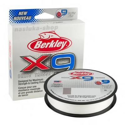 Плетено 9-нишково влакно Berkley x9 Braid Tresse, 150 м, цвят Crystal