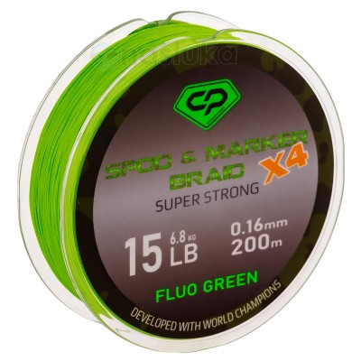 Плетено шаранско влакно Carp Pro Spod & Marker Braid X4, Fluo Green, 200 м