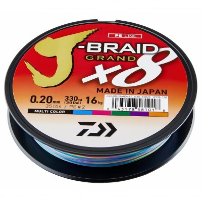 Плетено влакно Daiwa J-Braid x8 Grand, Multicolor, 300 м