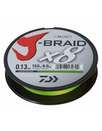 Плетено влакно Daiwa J-Braid x8, Chartreuse, 300 м