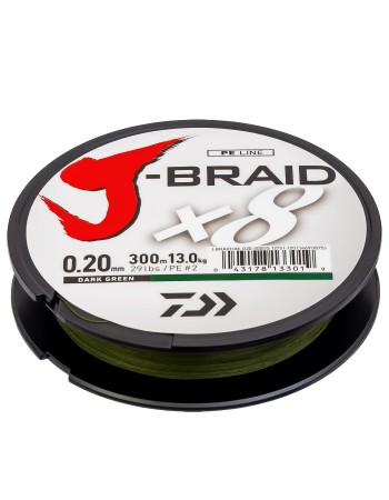 Плетено влакно Daiwa J-Braid x8, Dark Green, 300 м