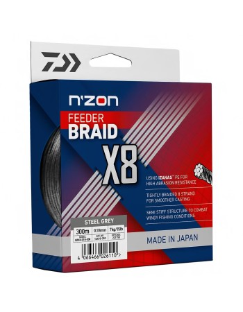 Плетено влакно за фидер Daiwa N'Zon Feeder Braid x8, Steel Grey, 150 м