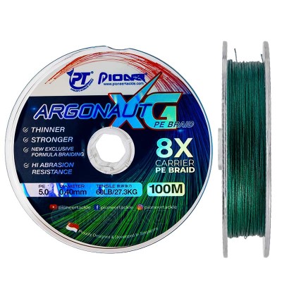 Pioneer Argonaut XG 8x, Dark Green, Плетено 8-нишково влакно, 100 м