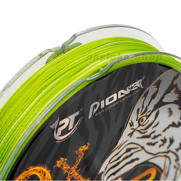 Плетено 9-нишково влакно Pioneer Tiger 9x, 150 м, White Green — снимка 2