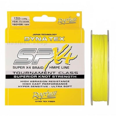 Плетено 4-нишково влакно Rapture Dyna Tex SP X4 HV, 135 м, Yellow