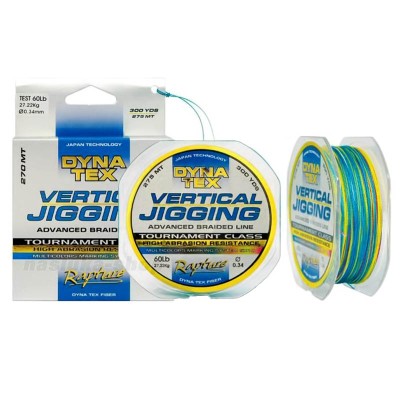 Плетено влакно Rapture Dyna Tex Vertical Jigging, 275 м, Multicolor