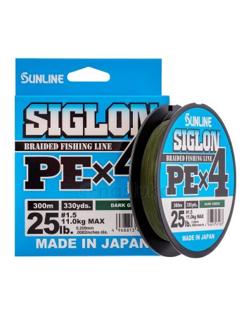 Sunline Siglon PEx4, Dark Green, Японско 4-нишково плетено влакно, 150 м