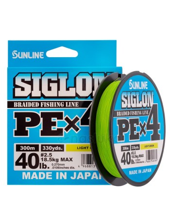 Sunline Siglon PEx4, Light Green, Японско 4-нишково плетено влакно, 300 м