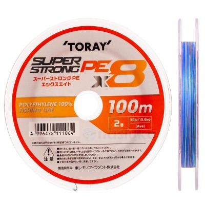 Toray Super Strong PEx8, Multicolor, Плетено влакно за спининг и джиг, 100 м