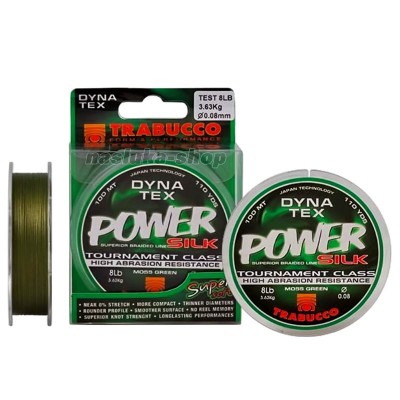 Плетено влакно Trabucco Dyna Tex Power Silk, 100 м, Moss Green