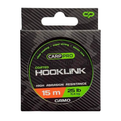 Плетено влакно с покритие Carp Pro Coated Hooklink, 15 м, Camo