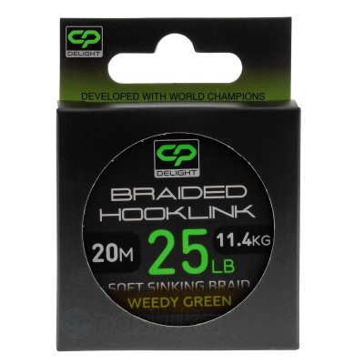 CP Delight Braided Hooklink Sinking, Weedy Green, потъващо влакно за шарански поводи, 20 м
