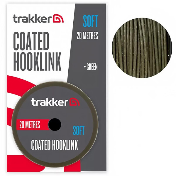 Trakker Coated Hooklink, Soft, Плетен шаранджийски повод с покритие, 20 м — снимка 1