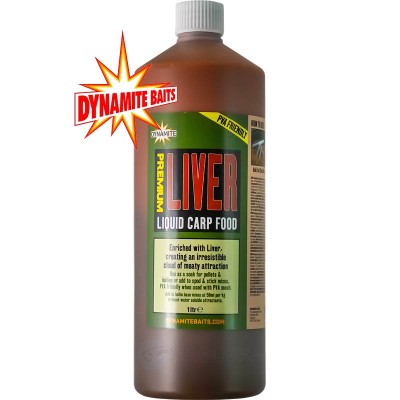 Течна храна, атрактант Dynamite Baits Liquid Carp Food, 1 л, Liver