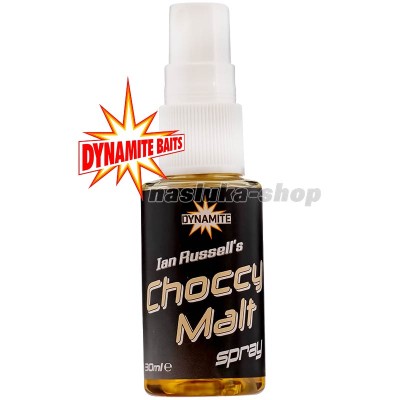 Спрей-атрактор за стръв Dynamite Baits Ian Russell's Spray 30 г, аромат Choccy Malt