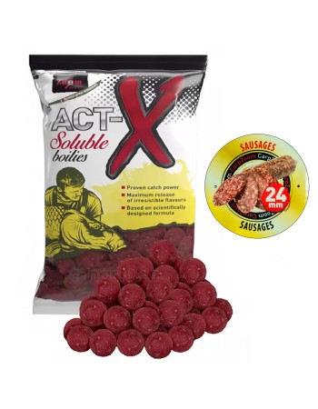 Протеинови разтворими топчета Carp Zoom Act-X Soluble Boilies, 800 г, Sausages