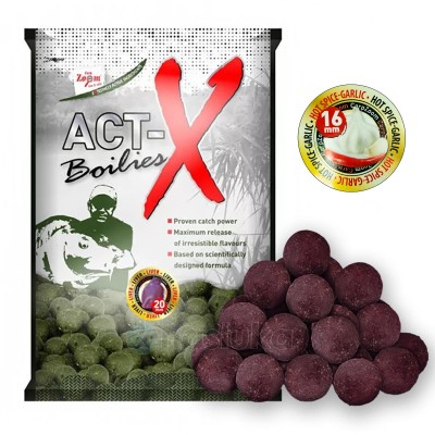Протеинови топчета Carp Zoom Act-X Boilies, 16 мм, 800 г, Hot Spice/Garlic