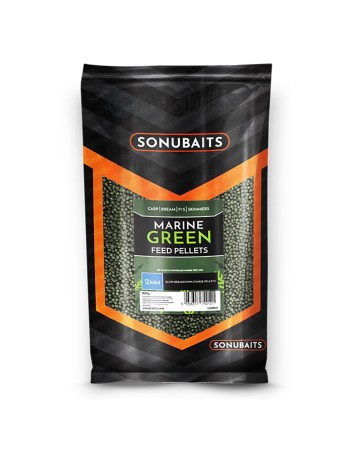Пелети за метод фидер Sonubaits Marine Green Feed Pellets, 2 мм, 900 г