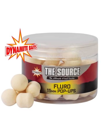 Плаващи топчета и дъмбели Dynamite Baits Fluro Pop-Ups, 15 мм, The Source