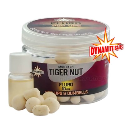 Микс плаващи топчета и дъмбели Dynamite Baits Fluro Pop-Ups & Dumbells, Monster Tiger Nut Fluro