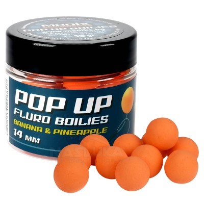 Плаващи топчета Madix Pop-Up Fluro Boilies, 14 мм, Banana & Pineapple