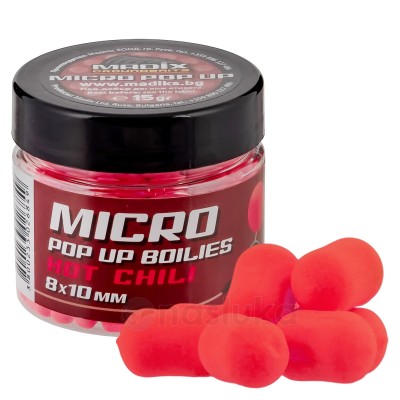 Плаващи дъмбели Madix Micro Pop Up, 8x10 мм, Hot Chili
