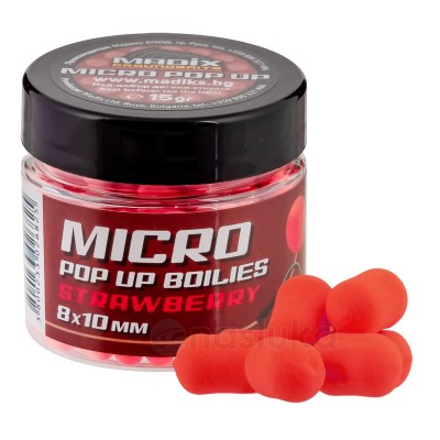 Плаващи дъмбели Madix Micro Pop Up, 8x10 мм, Strawberry