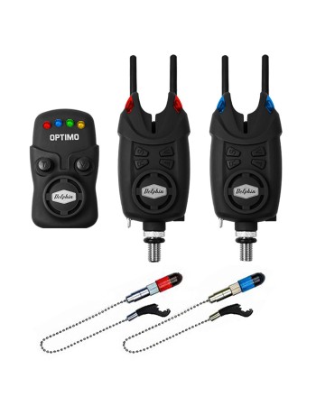 Комплект шаранджийски сигнализатори и обтегачи Delphin Optimo 9V 2+1