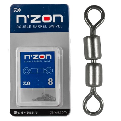 Двойни вирбели Daiwa N'Zon Double Barrel Swivel, 6 бр.