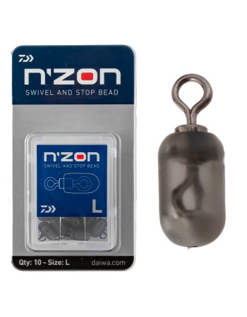 Вирбели и стопери Daiwa N'Zon Swivel and Stop Bead, 10 бр.