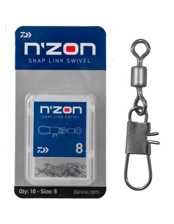 Вирбели с карабина Daiwa N'Zon Snap Link Swivel, 10 бр.