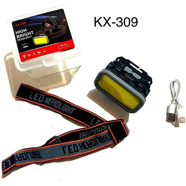 LED челник KX-309 с бяла и червена светлина USB Type-C — снимка 5