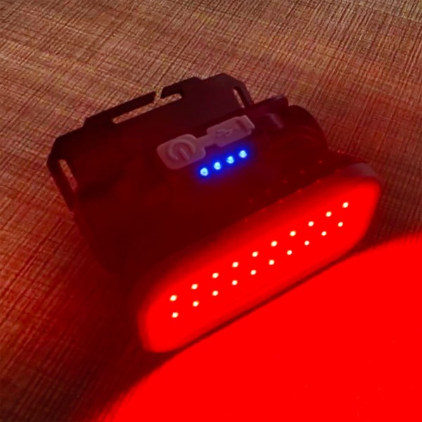 LED челник KX-309 с бяла и червена светлина USB Type-C — снимка 8