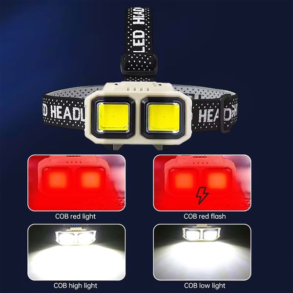LED челник HX-816 със сензор и USB зареждане — снимка 15
