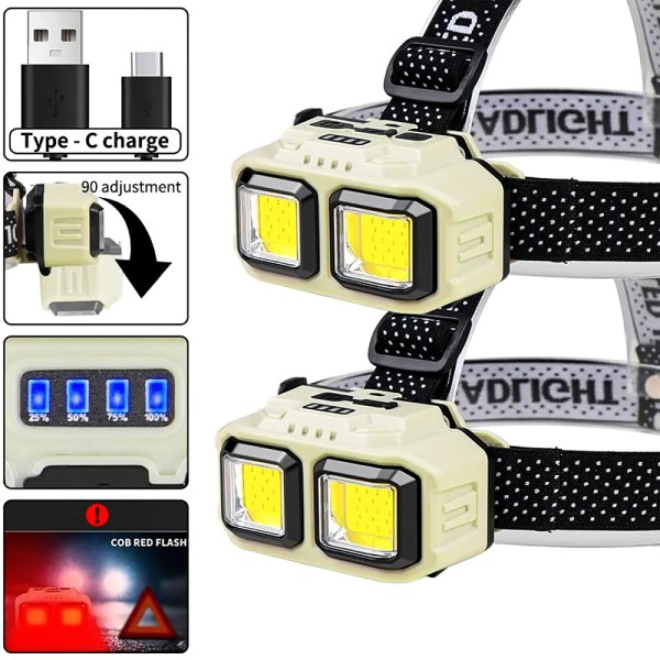 LED челник HX-816 със сензор и USB зареждане — снимка 6