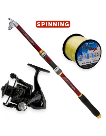 Комплект въдица, макара и влакно Remixon, Pioneer Fishing Combo 2.10 м, 40-100 г, 3000