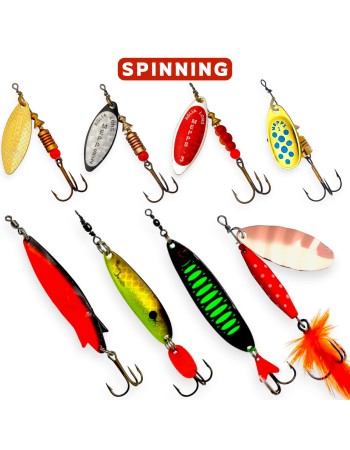 Комплект от 8 блесни за спининг риболов на Щука на река River Pike Set 1